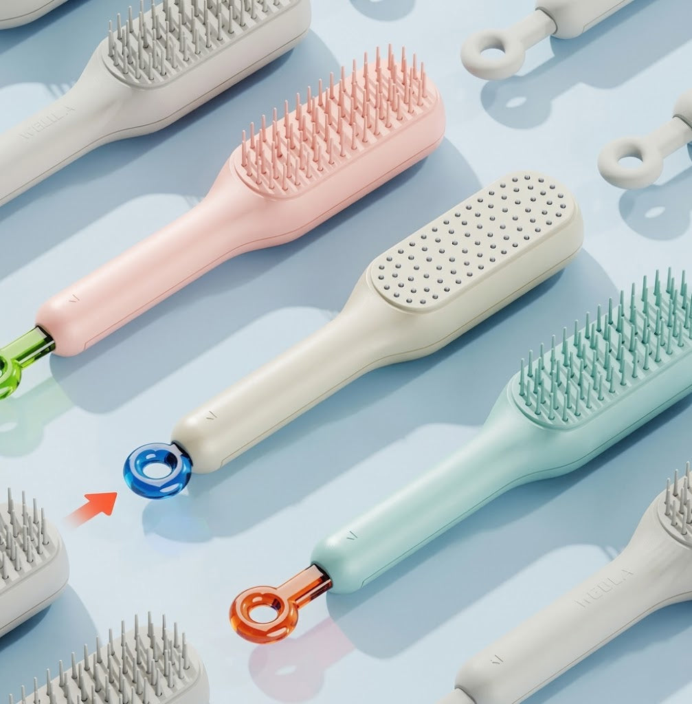 hair styler SilkGlide Self-Cleaning Hair Brush and Telescopic