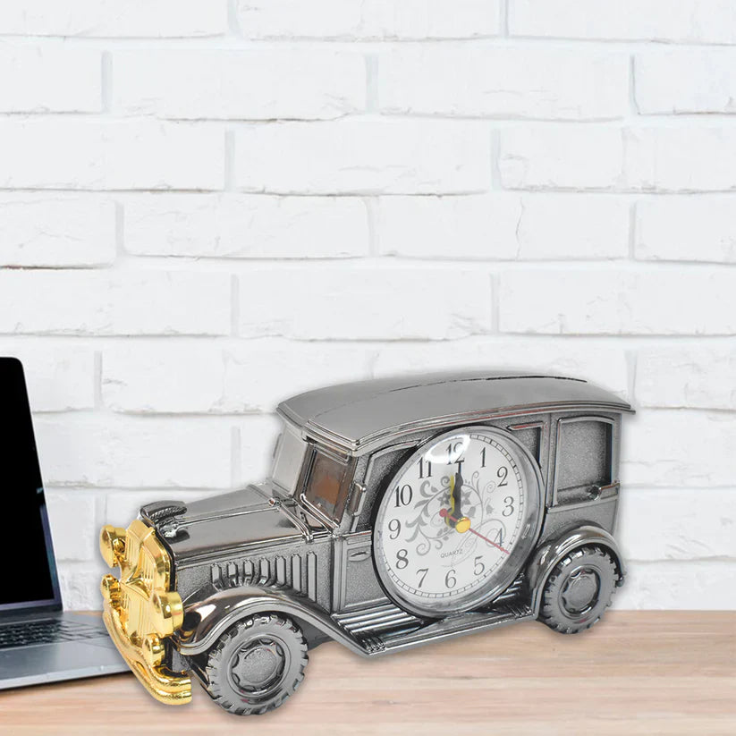 Car Model Clocks, Pen Holder Function ABS Material Alarm Clock for Office Desk for Bedroom
