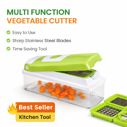 Plastic 12-in-1 Manual Vegetable Grater,Chipser and Slicer