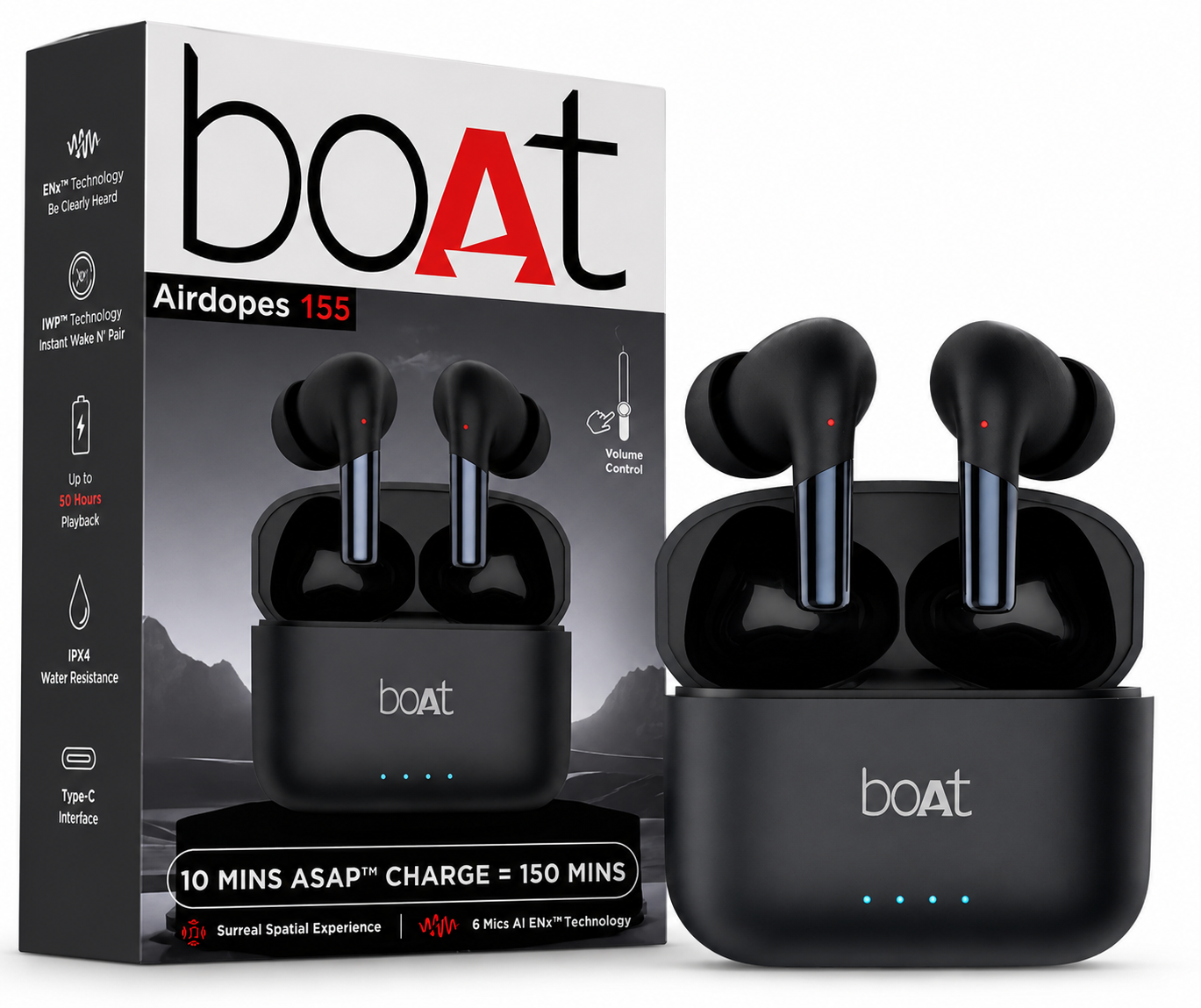 boAt Airdopes 155 – Power Meets Style 🎧